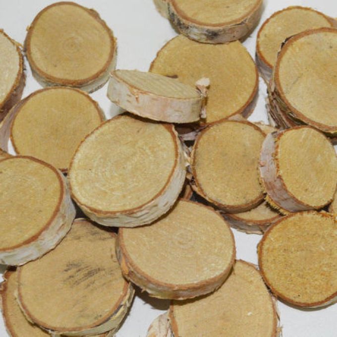 Small Birch Wood Slices - 3 - 7cm 250g