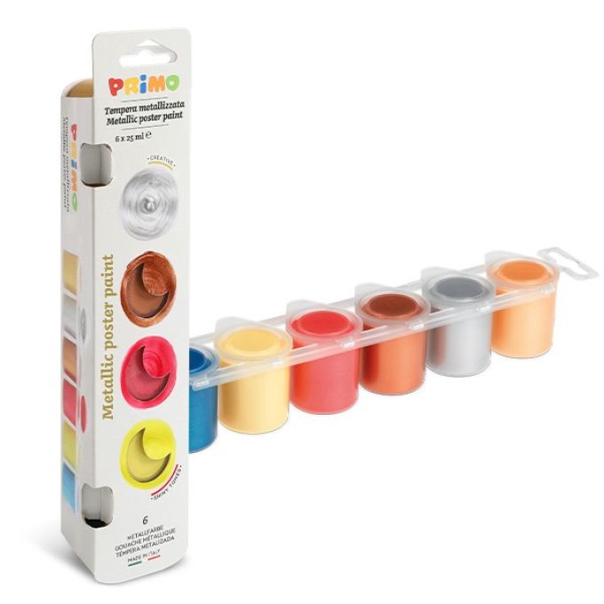 6 x 25ml Metallic Poster Paint